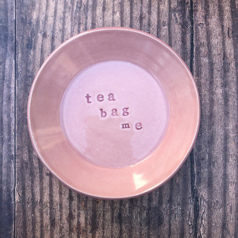 Pink Ceramic Tea Bag Dish