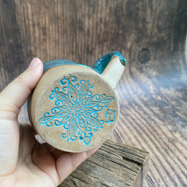 Half Naked Turquoise Ceramic Mug
