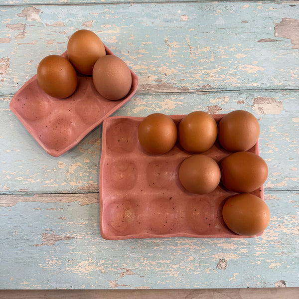 Pink Egg Tray, Holds 12 Eggs