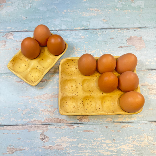 Yellow Egg Tray, Holds 6 Eggs
