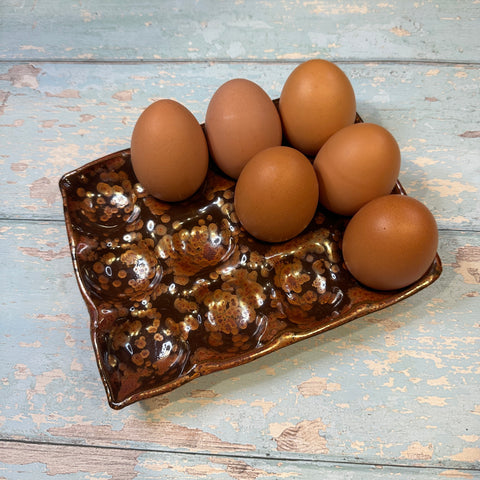 Copper Egg Tray, Holds 12 Eggs