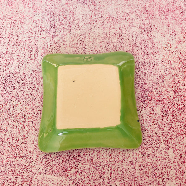 Green Ceramic Tea Bag Dish