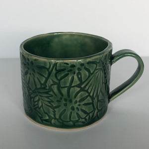 Green Monstera Leaf Mug