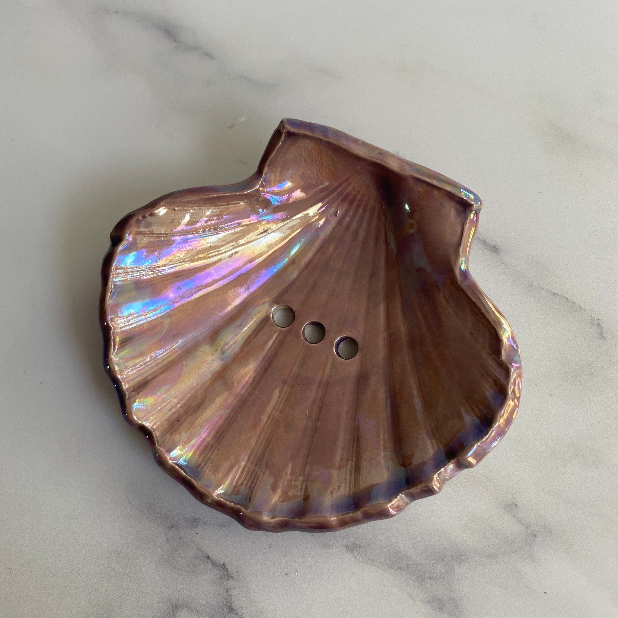 Purple Soap Seashell Dish