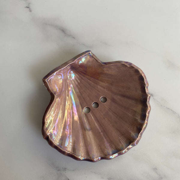 Purple Soap Seashell Dish